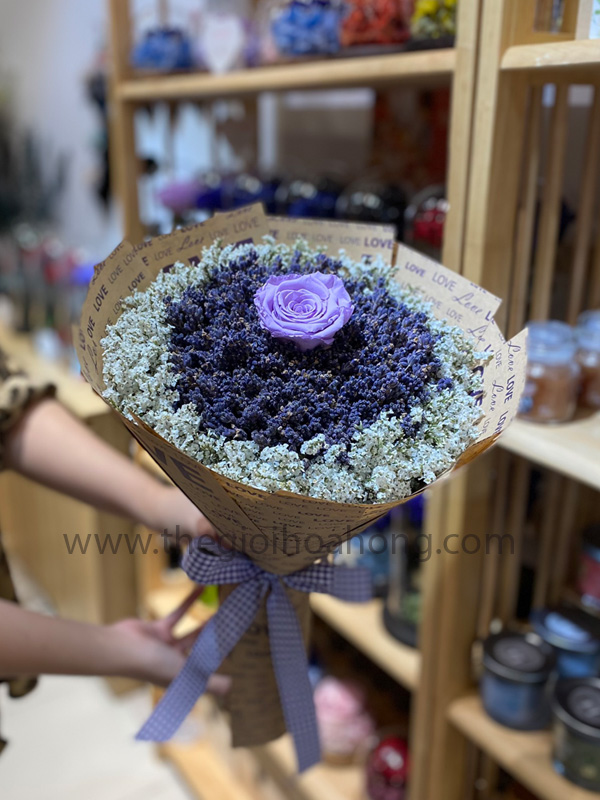 Bó hoa lavender khô hoa hồng vĩnh cửu - Be With Me