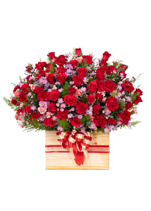 Hộp hoa hồng đỏ - Happy Anniversary 1